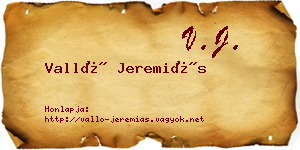 Valló Jeremiás névjegykártya